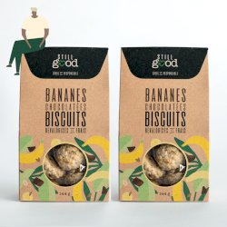 Duo de biscuits végétaliens Bananes Chocolatées