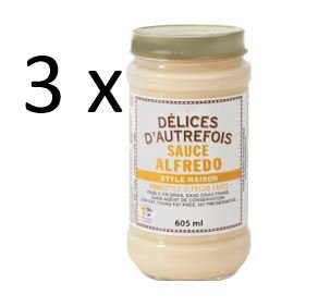 sauce alfredo ( 3 x 605 ml), délices d'autrefois , délices d'autrefois par aliments sibon foods | maturin.ca, maturin, épicerie en ligne, commande en ligne, livraison à domicile, alimentation, producteur, quebec, canada