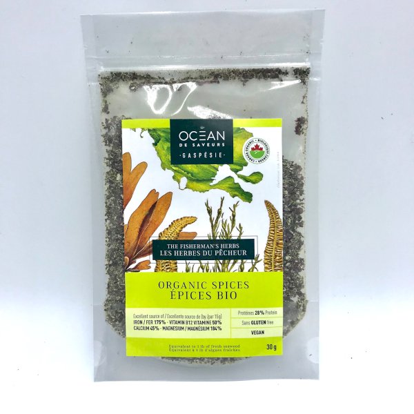 mélange du pêcheur, algues en flocons un océan de saveurs, 30g, , un océan de saveurs | maturin.ca, maturin, épicerie en ligne, commande en ligne, livraison à domicile, alimentation, producteur, quebec, canada