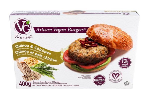burgers végétaliens de quinoa et pois chiches, , vg gourmet | maturin.ca, maturin, épicerie en ligne, commande en ligne, livraison à domicile, alimentation, producteur, quebec, canada