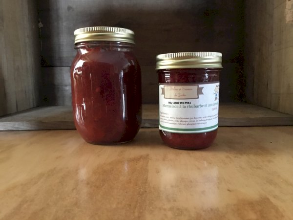 marmelade rhubarbe et cerises, , délices et saveurs du jardin | maturin.ca, maturin, épicerie en ligne, commande en ligne, livraison à domicile, alimentation, producteur, quebec, canada