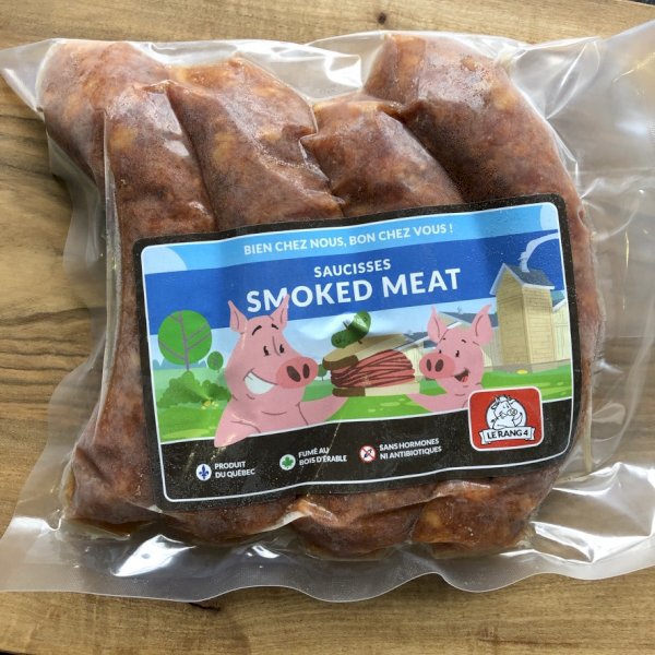 saucisses smoke meat, 4 saucisses , le rang 4 | maturin.ca, maturin, épicerie en ligne, commande en ligne, livraison à domicile, alimentation, producteur, quebec, canada