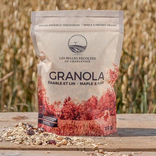 granola érable et lin bio, belles récoltes charlevoix , les belles récoltes de charlevoix | maturin.ca, maturin, épicerie en ligne, commande en ligne, livraison à domicile, alimentation, producteur, quebec, canada