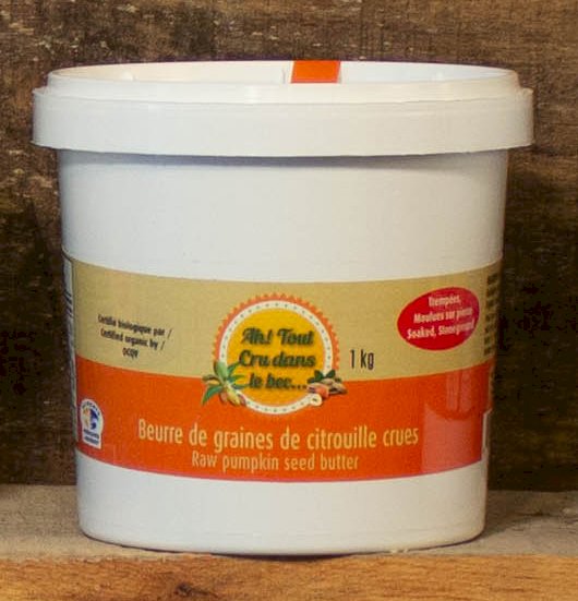 beurre de graines de citrouille crues, , ah! tout cru dans le bec | maturin.ca, maturin, épicerie en ligne, commande en ligne, livraison à domicile, alimentation, producteur, quebec, canada