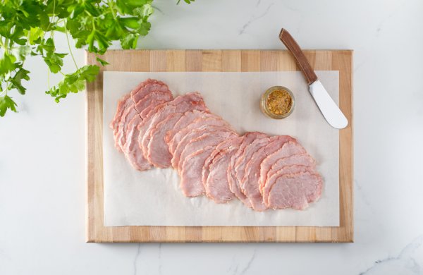 jambon tranché de porc biologique, , ferme villoise | maturin.ca, maturin, épicerie en ligne, commande en ligne, livraison à domicile, alimentation, producteur, quebec, canada