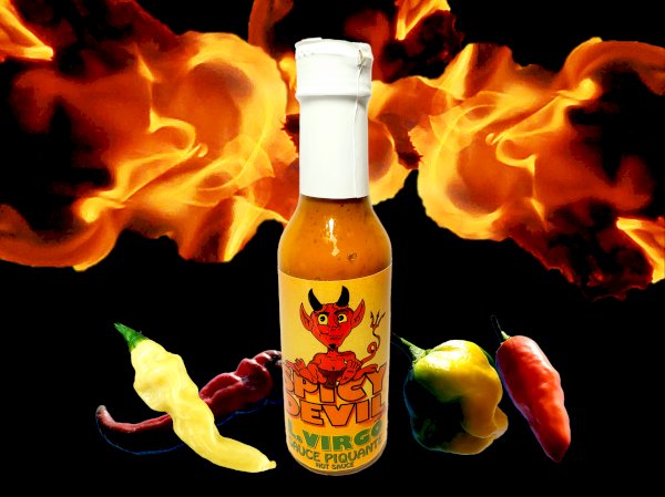 trinidad scorpion, sauce piquante, scoville 10+ , l. virgo diable piquant/ l. virgo spicy devil | maturin.ca, maturin, épicerie en ligne, commande en ligne, livraison à domicile, alimentation, producteur, quebec, canada
