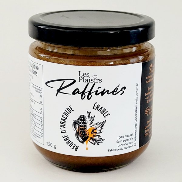 beurre d'arachide à l'érable, les plaisirs raffinés , les plaisirs raffinés inc | maturin.ca, maturin, épicerie en ligne, commande en ligne, livraison à domicile, alimentation, producteur, quebec, canada
