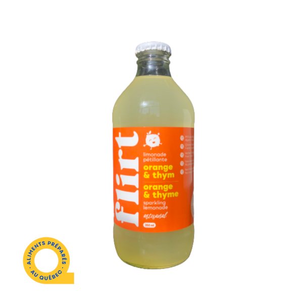 limonade pétillante - orange & thym, , flirt kombucha | maturin.ca, maturin, épicerie en ligne, commande en ligne, livraison à domicile, alimentation, producteur, quebec, canada