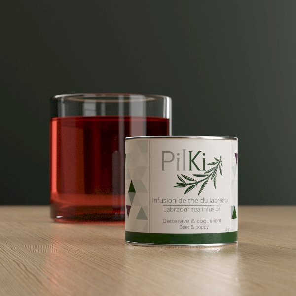 tisane - betterave & coquelicot, infusion de thé du labrador - sans théine - cueilli à la main , pilki | maturin.ca, maturin, épicerie en ligne, commande en ligne, livraison à domicile, alimentation, producteur, quebec, canada
