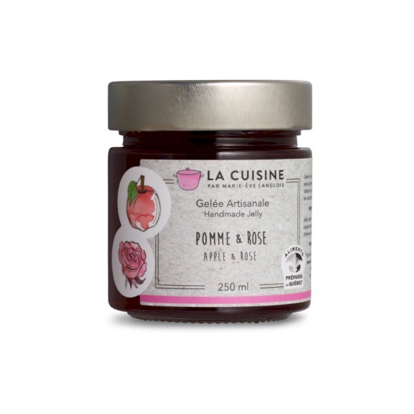 gelée pomme & rose, 250 ml , la cuisine par marie-eve langlois | maturin.ca, maturin, épicerie en ligne, commande en ligne, livraison à domicile, alimentation, producteur, quebec, canada